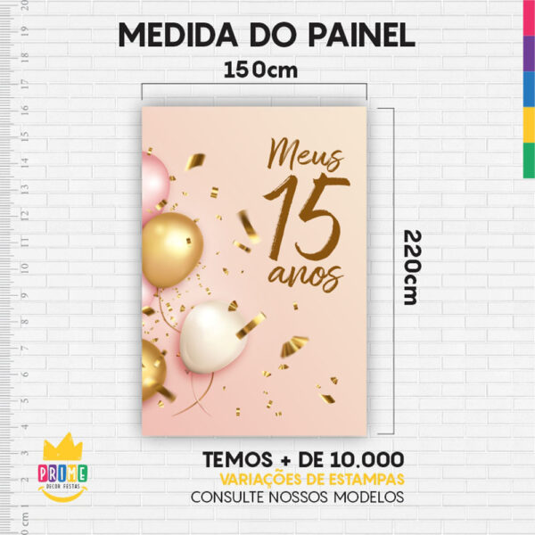 Kit Casado Meus 15 Anos Painel Redondo Trio Capas Cilindro Retangular Vertical Em Tecido - Image 6