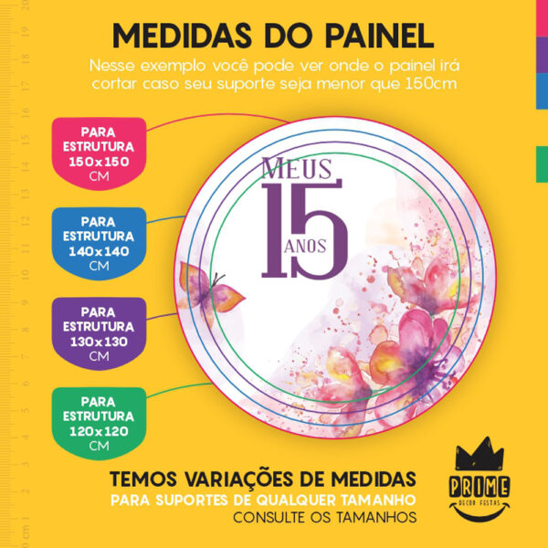 Kit Casado Meus 15 Anos Painel Redondo Trio Capas Cilindro Retangular Vertical Em Tecido - Image 4
