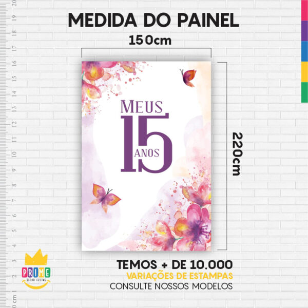 Kit Casado Meus 15 Anos Painel Redondo Trio Capas Cilindro Retangular Vertical Em Tecido - Image 6