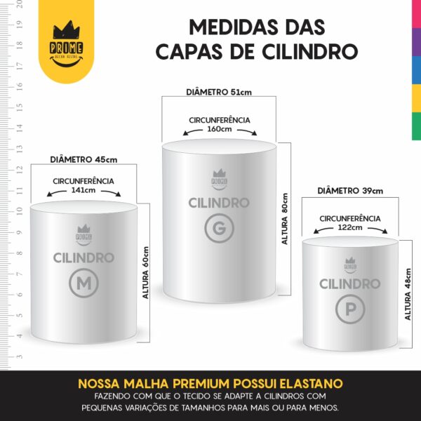 Trio Capa Cilindro Meus 15 Anos 3D Em Tecido Com Elástico - Image 4
