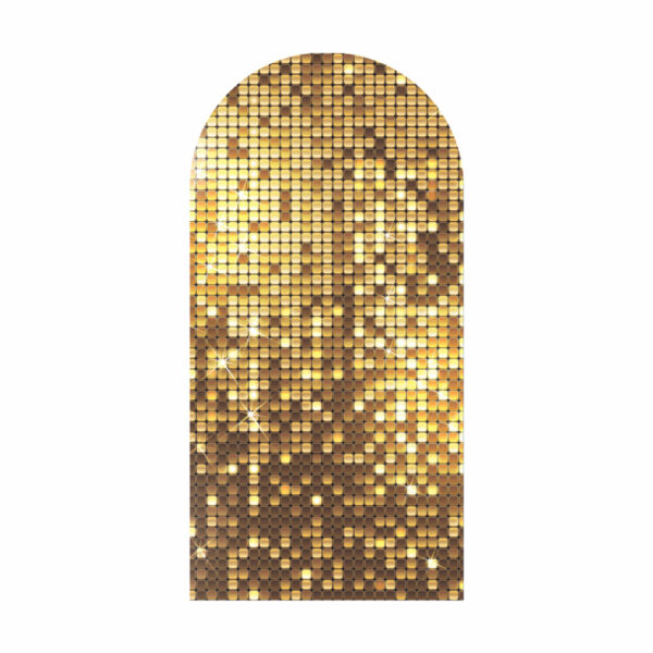 Painel De Festa Romano Decorativo Euphoria Paetê Dourado