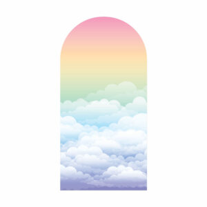 Painel De Festa Romano Decorativo Nuvens Arco Iris