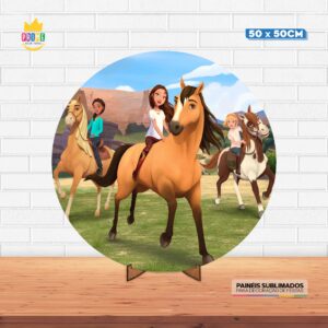 Painel Redondo 3D  Spirit Tecido 50cm X 50cm Com Suporte MDF