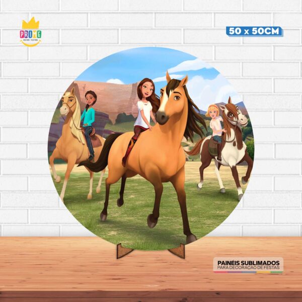 Painel Redondo 3D  Spirit Tecido 50cm X 50cm Com Suporte MDF