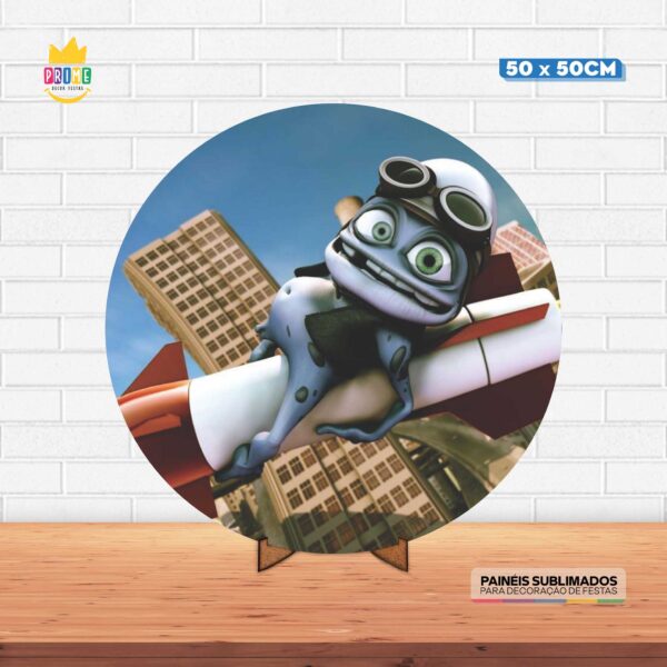 Painel Redondo 3D Crazy  Tecido 50cm X 50cm Com Suporte MDF