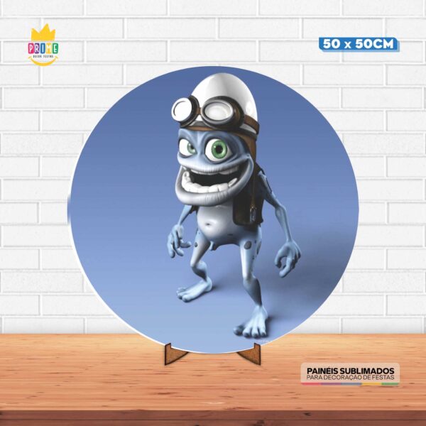 Painel Redondo 3D Crazy  Tecido 50cm X 50cm Com Suporte MDF