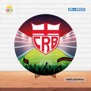 Painel Redondo 3D CRB Tecido 50cm X 50cm Com Suporte MDF