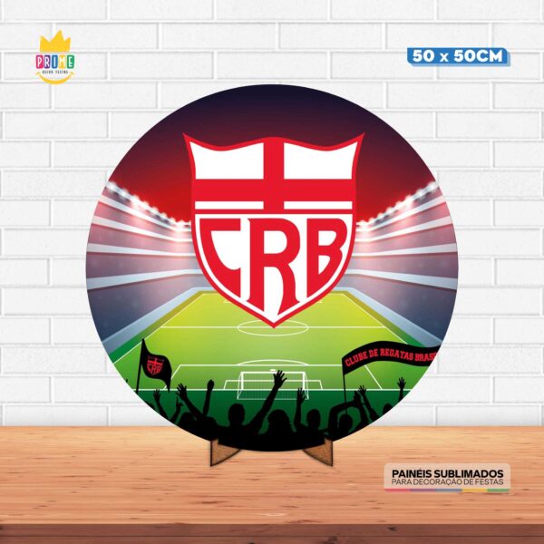 Painel Redondo 3D CRB Tecido 50cm X 50cm Com Suporte MDF