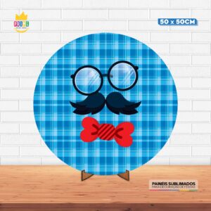 Painel Redondo 3D Dia dos Pais Tecido 50cm X 50cm Com Suporte MDF