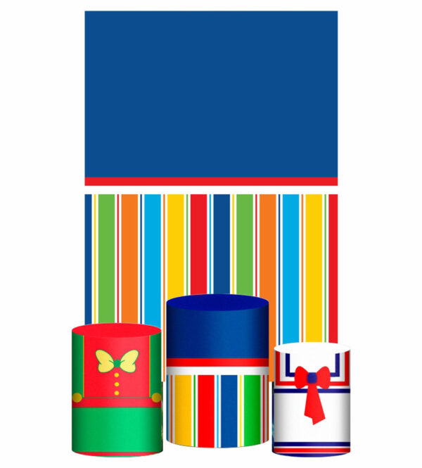 Kit Casado Palhacinhos Trio Capa Cilindro Retangular Tecido