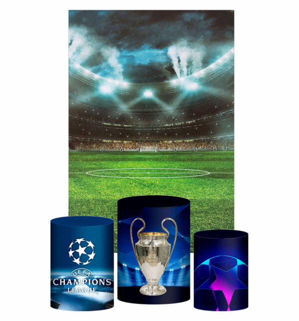 Kit Casado Futebol Trio Capa Cilindro Retangular Tecido