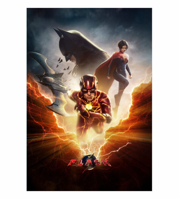 Painel de Festa Retangular 3D The Flash Casadinho 1,50m x 2,20