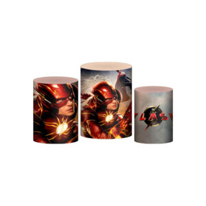Trio Capa Cilindro The Flash 3D Em Tecido Com Elástico