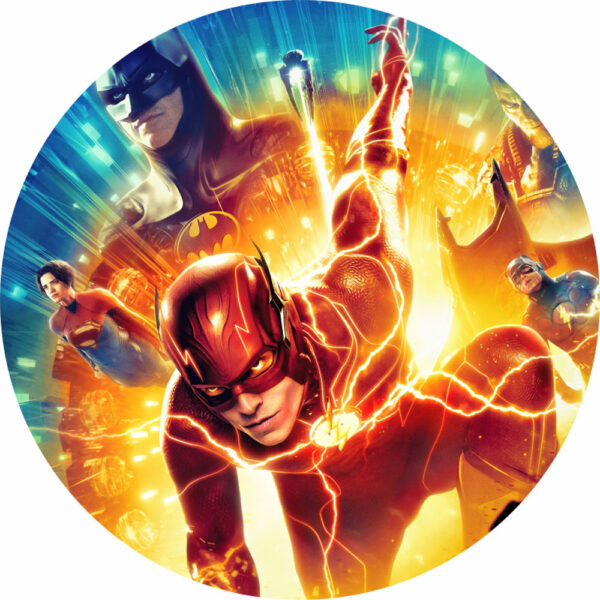 Painel Redondo 3D The Flash Tecido Sublimado