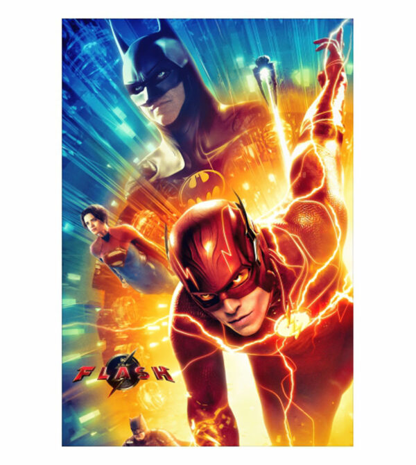 Painel de Festa Retangular 3D The Flash Casadinho 1,50m x 2,20