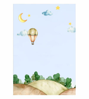 Painel de Festa Retangular 3D Ursinho Aviador Casadinho 1,50m x 2,20