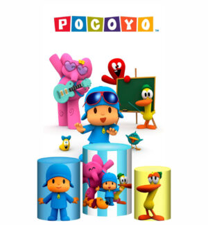 Kit Casado Pocoyo Trio Capa Cilindro Retangular Tecido
