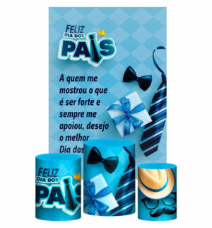 Kit Casado Dia dos Pais Trio Capa Cilindro Retangular Tecido