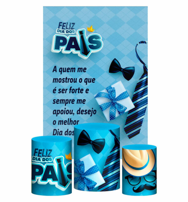 Kit Casado Dia dos Pais Trio Capa Cilindro Retangular Tecido