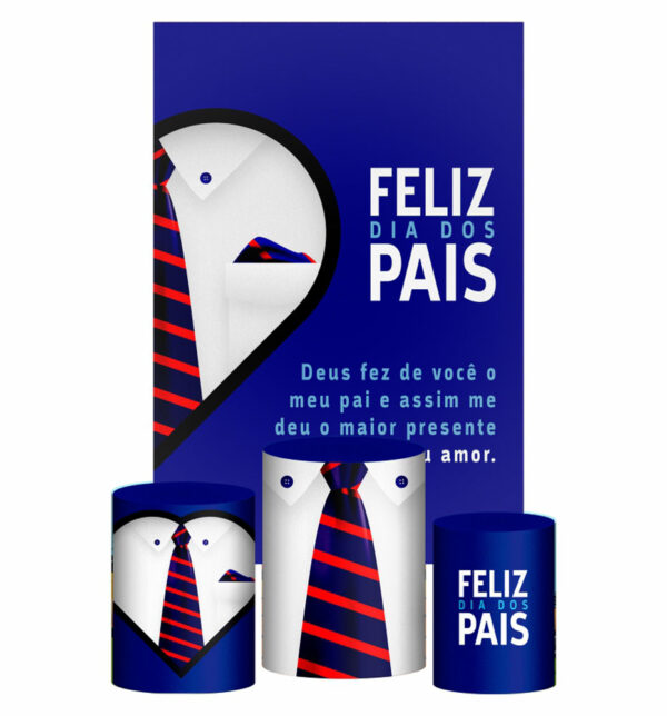 Kit Casado Dia dos Pais Trio Capa Cilindro Retangular Tecido
