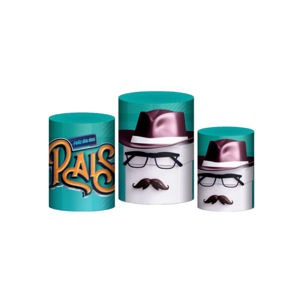 Trio Capa Cilindro Dia dos Pais 3D Em Tecido Com Elástico