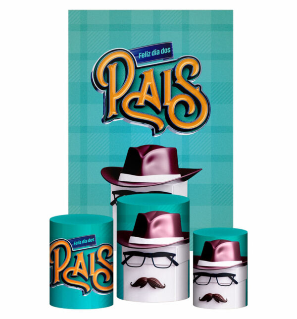 Kit Casado Dia dos Pais Trio Capa Cilindro Retangular Tecido