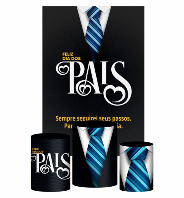 Kit Casado Dia dos Pais Trio Capa Cilindro Retangular Tecido