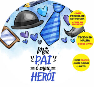 Painel Redondo 3D Dia dos Pais Abre Fácil Tecido
