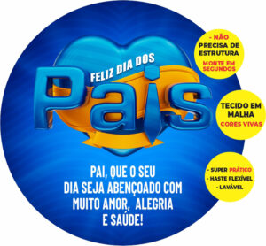 Painel Redondo 3D Dia dos Pais Abre Fácil Tecido