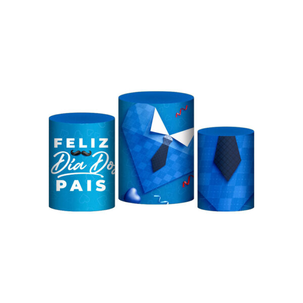 Trio Capa Cilindro Dia dos Pais 3D Em Tecido Com Elástico