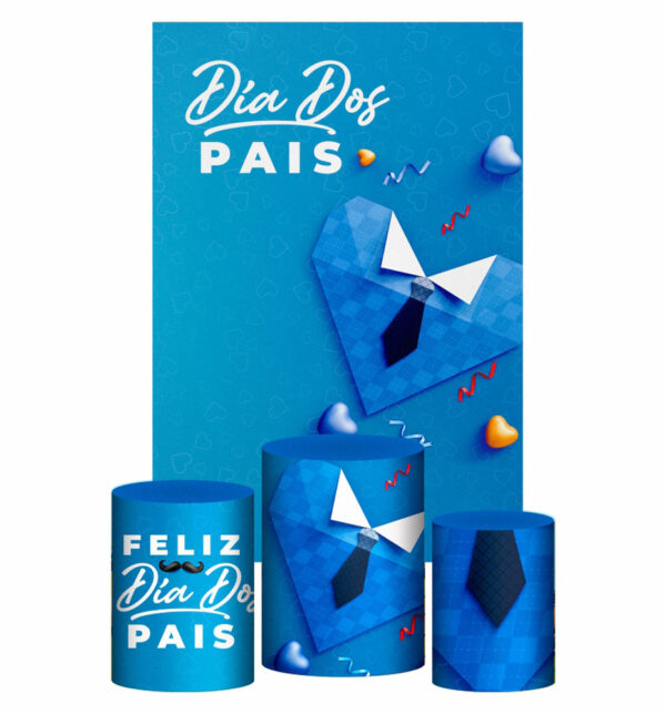 Kit Casado Dia dos Pais Trio Capa Cilindro Retangular Tecido