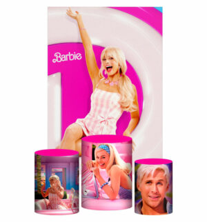 Kit Casado Barbie Trio Capa Cilindro Retangular Tecido