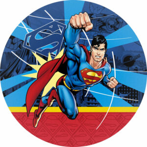 Painel Redondo 3D Super Homem Tecido Sublimado