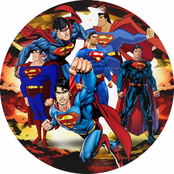 Painel Redondo 3D Super Homem Tecido Sublimado
