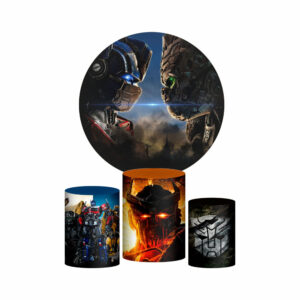 Trio Capa Cilindro + Painel Redondo 3D Transformers 1,50m Veste Fácil