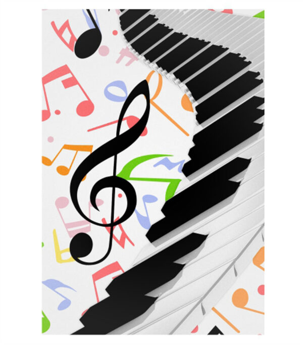 Painel de Festa Retangular 3D Musica Instrumentos Casadinho 1,50m x 2,20