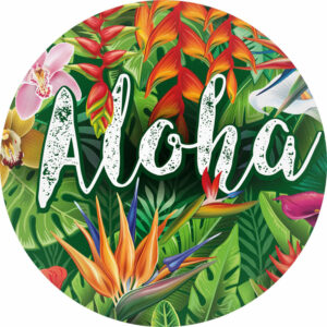 Painel Redondo 3D Aloha Tecido Sublimado