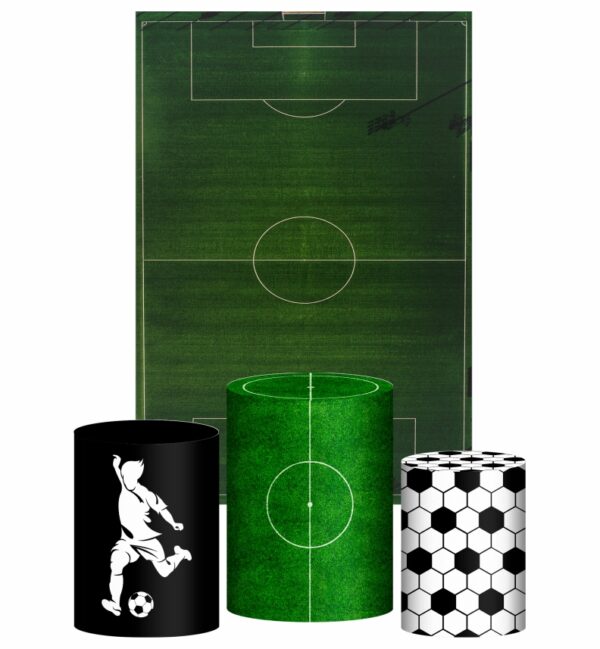 Kit Casado Futebol Trio Capa Cilindro Retangular Tecido