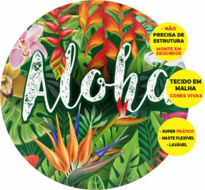 Painel Redondo 3D Aloha Abre Fácil Tecido