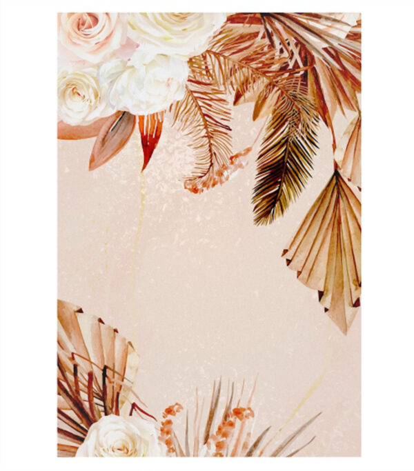 Painel de Festa Retangular 3D Floral Casadinho 1,50m x 2,20