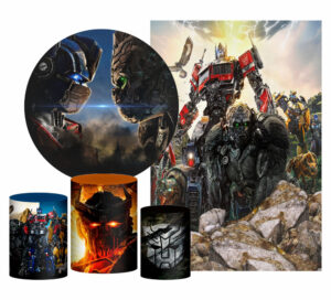 Kit Casado Transformers Painel Redondo Trio Capas Cilindro Retangular Vertical Em Tecido