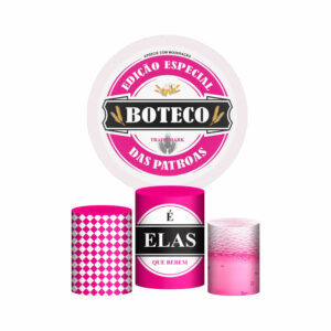 Trio Capa Cilindro + Painel Redondo 3D Boteco Feminino 1,50m Veste Fácil