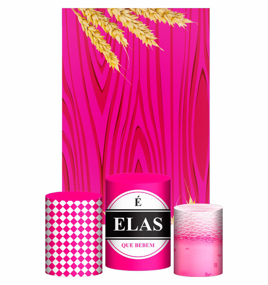 Kit Casado Boteco Feminino Trio Capa Cilindro Retangular Tecido