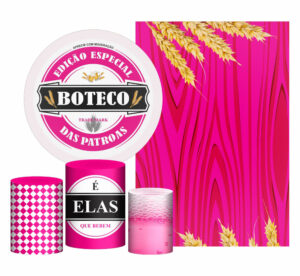Kit Casado Boteco Feminino Painel Redondo Trio Capas Cilindro Retangular Vertical Em Tecido