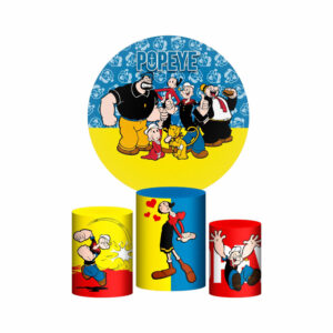 Trio Capa Cilindro + Painel Redondo 3D Popeye 1,50m Veste Fácil