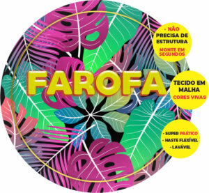 Painel Redondo 3D Farofa Abre Fácil Tecido