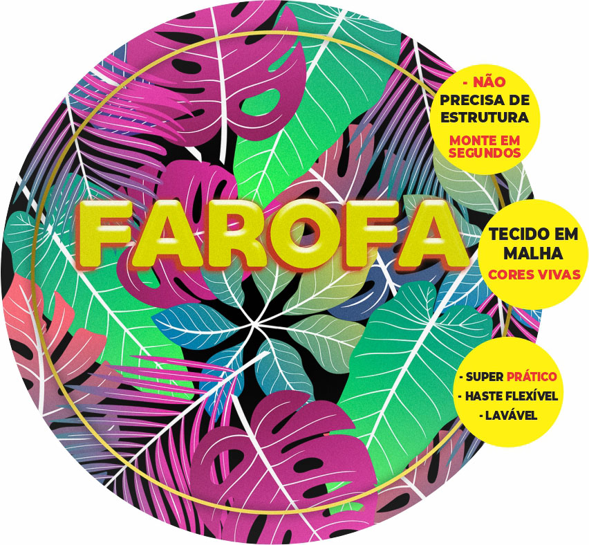 Painel Redondo 3D Farofa Abre Fácil Tecido