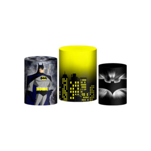 Trio Capa Cilindro Batman 3D Em Tecido Com Elástico