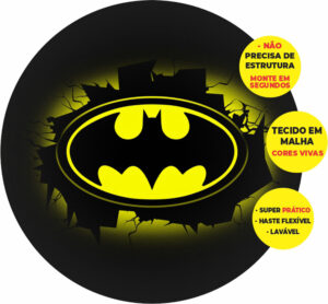 Painel Redondo 3D Batman Abre Fácil Tecido