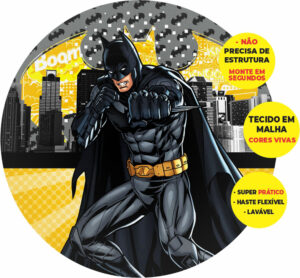 Painel Redondo 3D Batman Abre Fácil Tecido